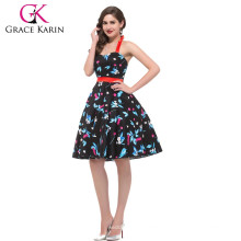 Grace Karin Stock Cotton Halter Ball Vintage Kleider 1950er Stil Kleider CL4596-2 #